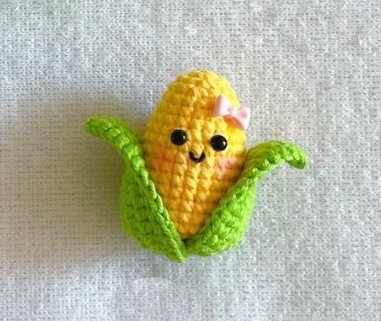 【钩针图解】玉米挂件