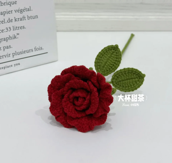 【钩针图解】红玫瑰