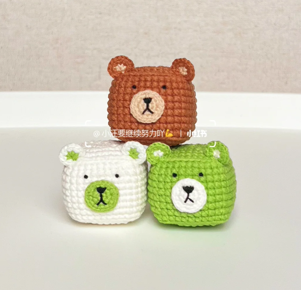 【钩针图解】方块小熊