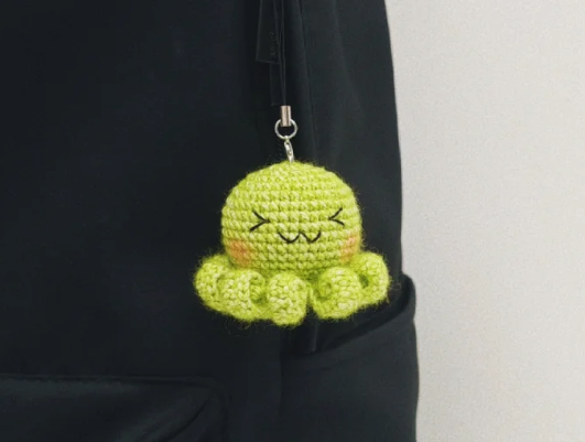 【钩针图解】一体钩可爱的章鱼挂件