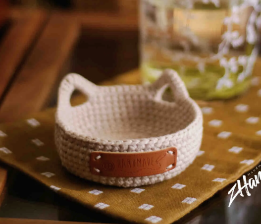 【钩针图解】mini小猫收纳框